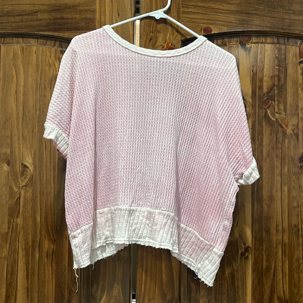 Pink/White open back top